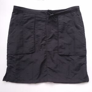 VTG TagRag One World Nation Nylon Skirt Sz 7 Black Mini Urban Y2K Grunge 90s